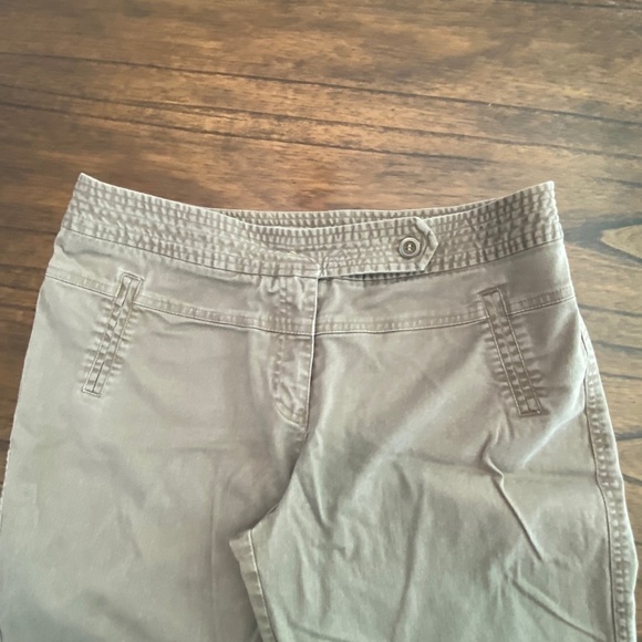 JEAN Works & Co Ladies crop wide leg pants kaki green size 15 - Picture 3 of 5